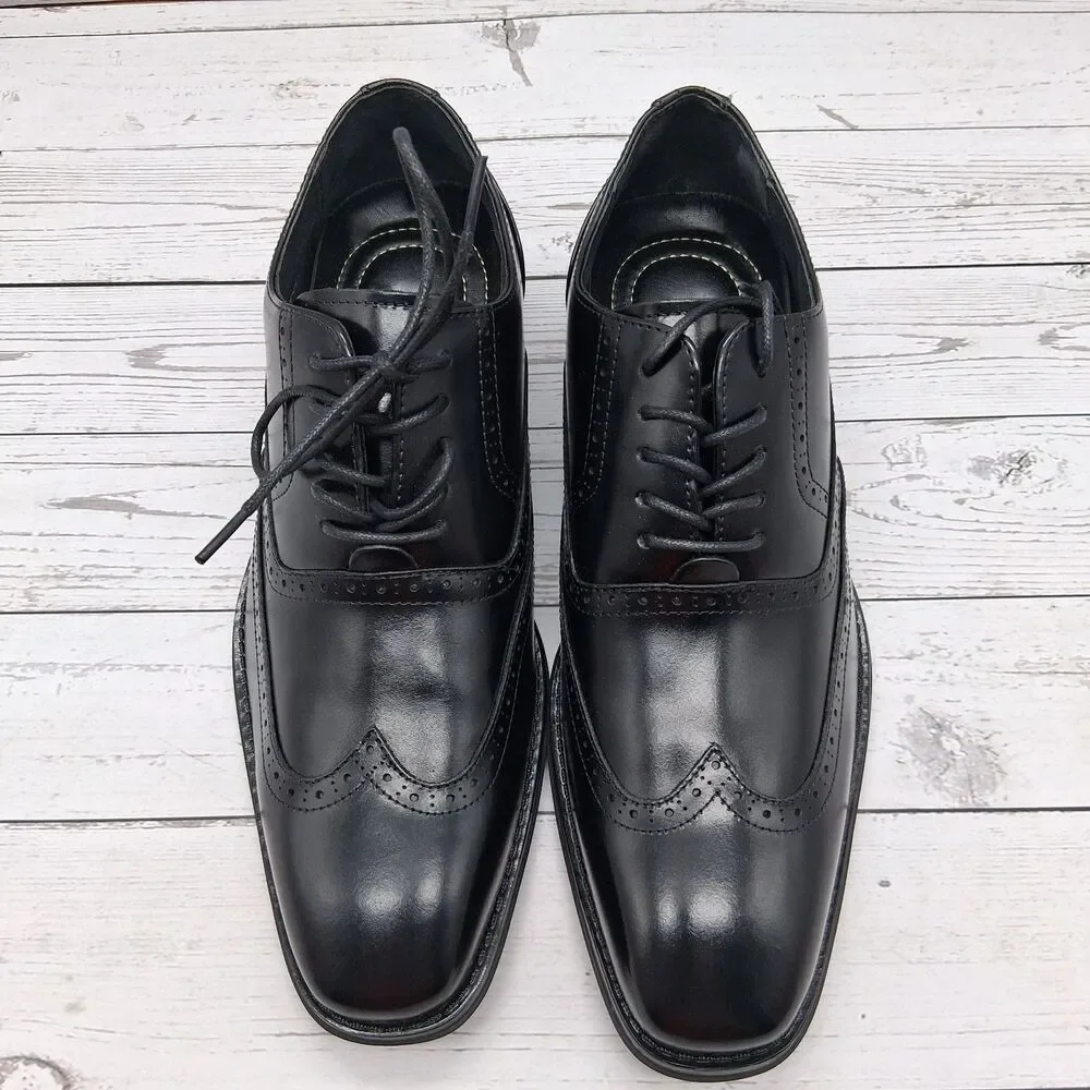 Stacy Adams Wardell Wing tip Lace-Up Oxford Mens Size 9.5 M Square Toe 20139